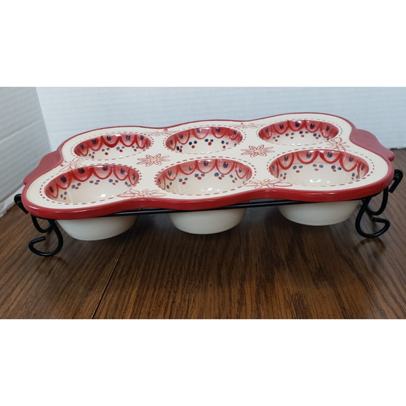 Cooks Tradition Muffin Pan Dutch Porcelain Oven/Mic/Dishwasher Safe - Picture 4 of 13